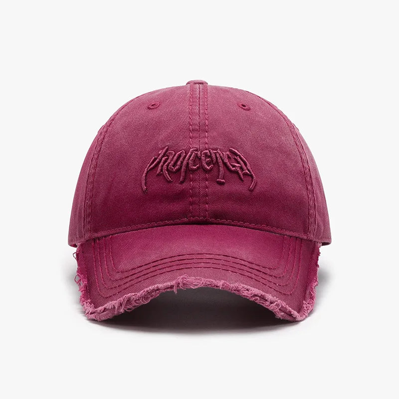 Letter Three-dimensional Embroidery Soft Top Rough Edge Men's BaseballCap