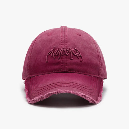 Letter Three-dimensional Embroidery Soft Top Rough Edge Men's BaseballCap