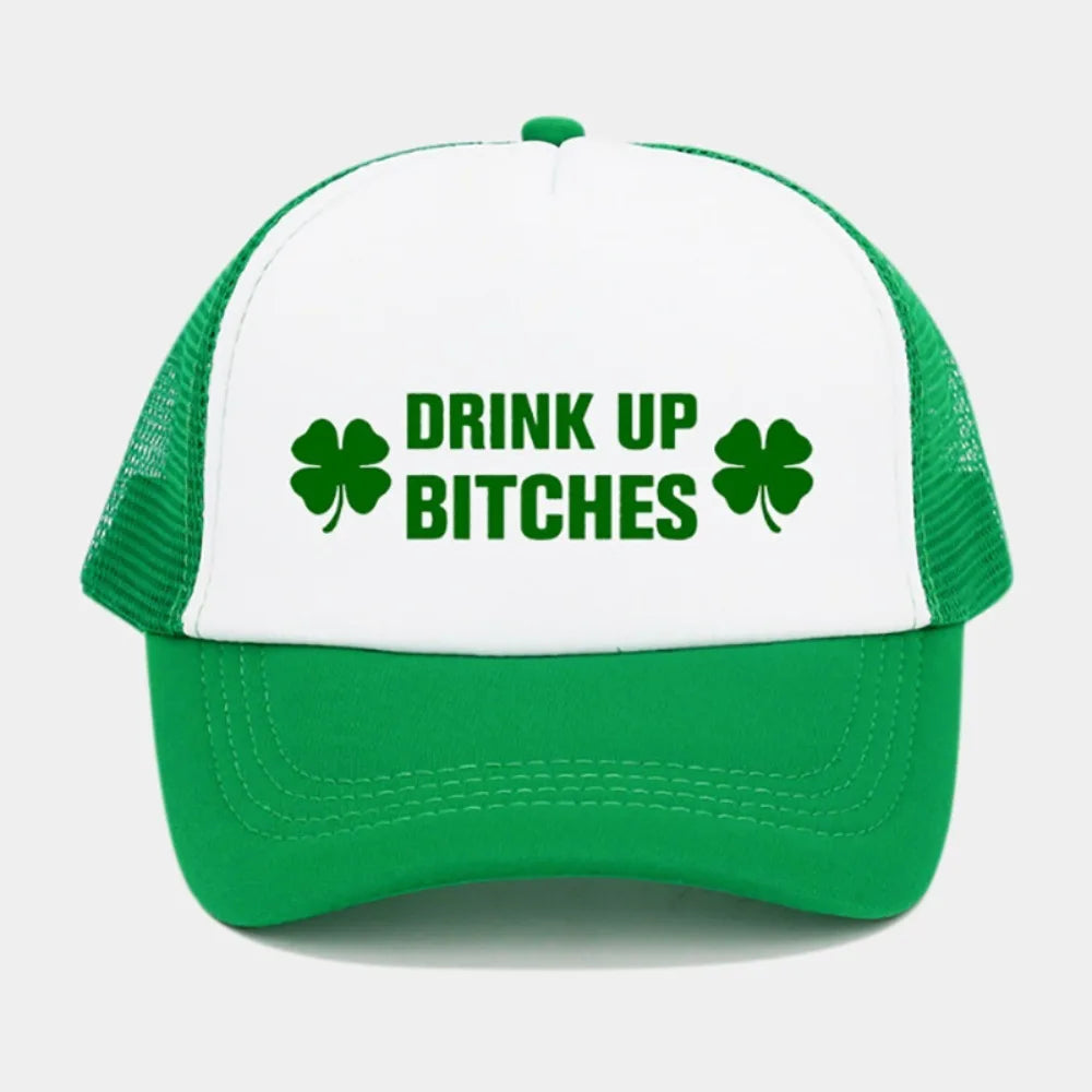 Casual Green Velvet Clover Shamrock Hat Baseball Cap