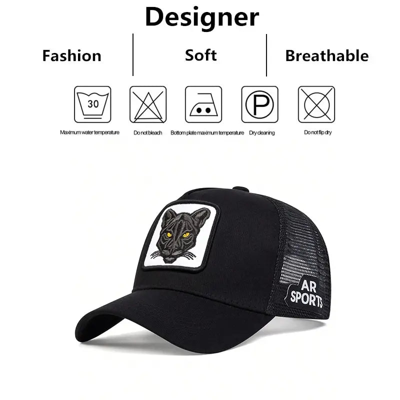 Unisex Cat Embroidery Baseball Net Caps Spring Summer
