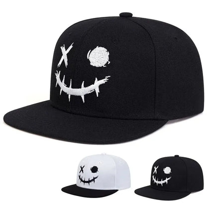 Unisex XO Smiling Face Embroidery Hip-hop Hats Snapback Caps Sunscreen Hat