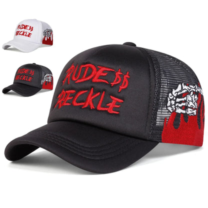 Unisex RUDE RECKLE Letter Embroidery Baseball Caps
