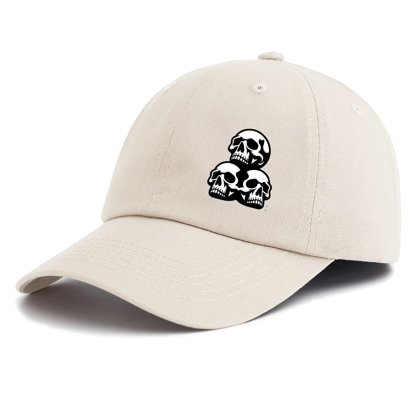 Skull Print Baseball Cap For Adults