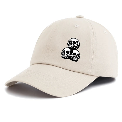 Skull Print Baseball Cap For Adults