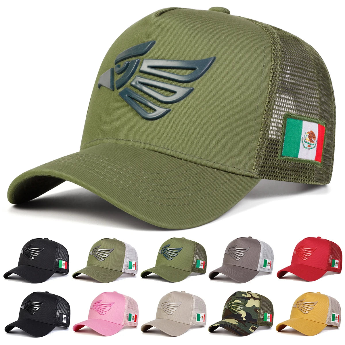 Unisex Mexican Eagle Label Baseball Net Caps