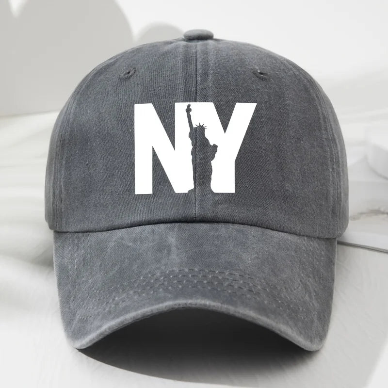Unisex NY Goddess Print Soft Top Baseball Cap