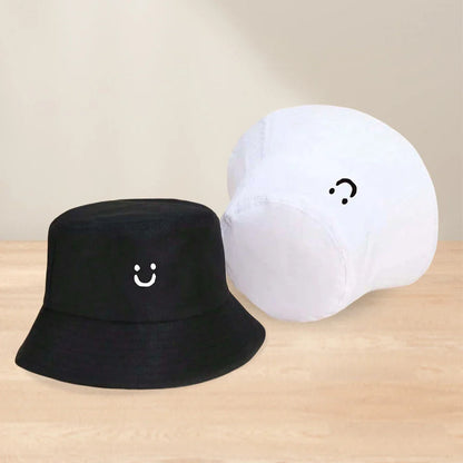 Smile Pattern Embroidered Fisherman's Hat