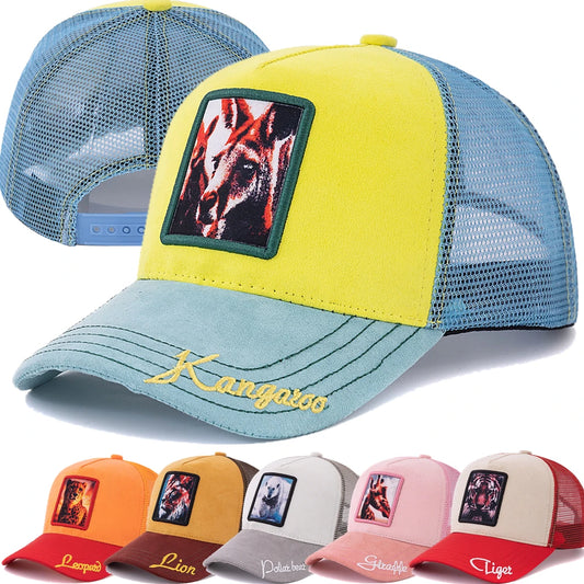 Kangaroo Pattern Patch Design Suede Baseball Cap For Men Women ﻿