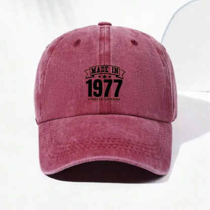 Vintage Washed Cotton Baseball Cap For Men Women Retro 1977