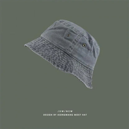 Fashion Women Men Washed Denim Solid Vintage Bucket Hats For Men Women