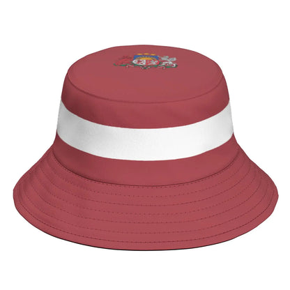 Latvia Fisherman Hats Free Custom Name Number Logo Bucket Cap