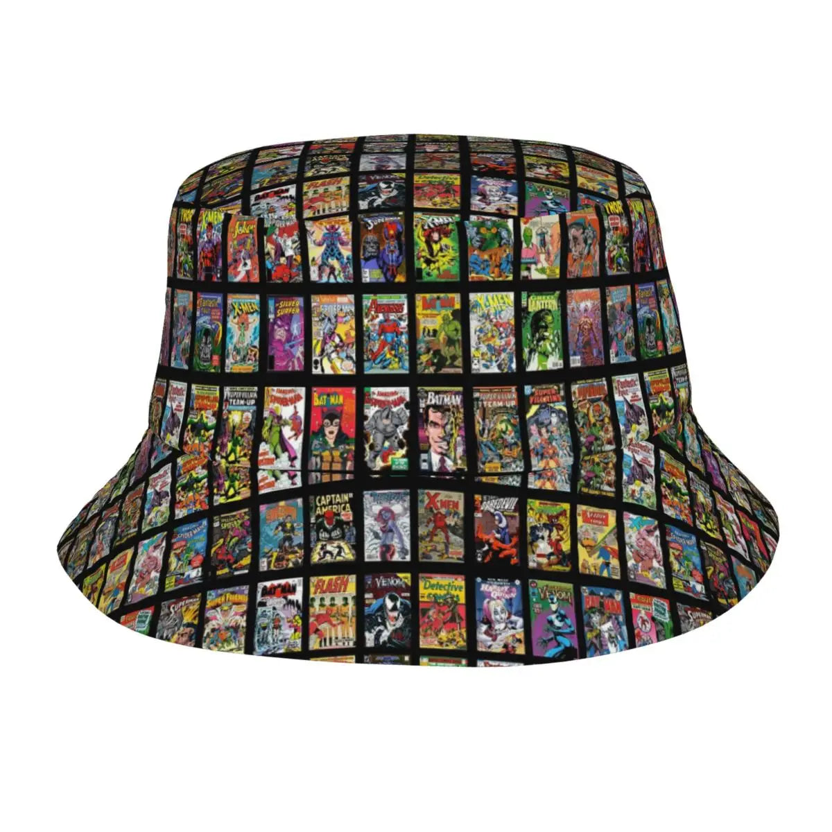 Vintage Superhero Comic Book Collection Pattern Bucket Hat