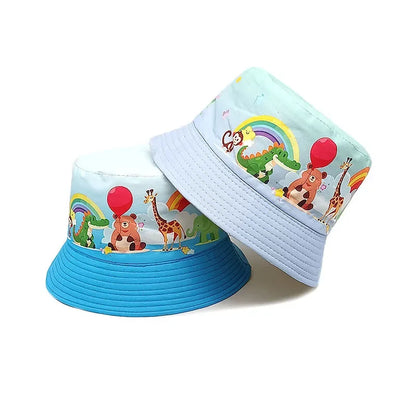 Spring Polyester Cartoon Animal Print Bucket Hat