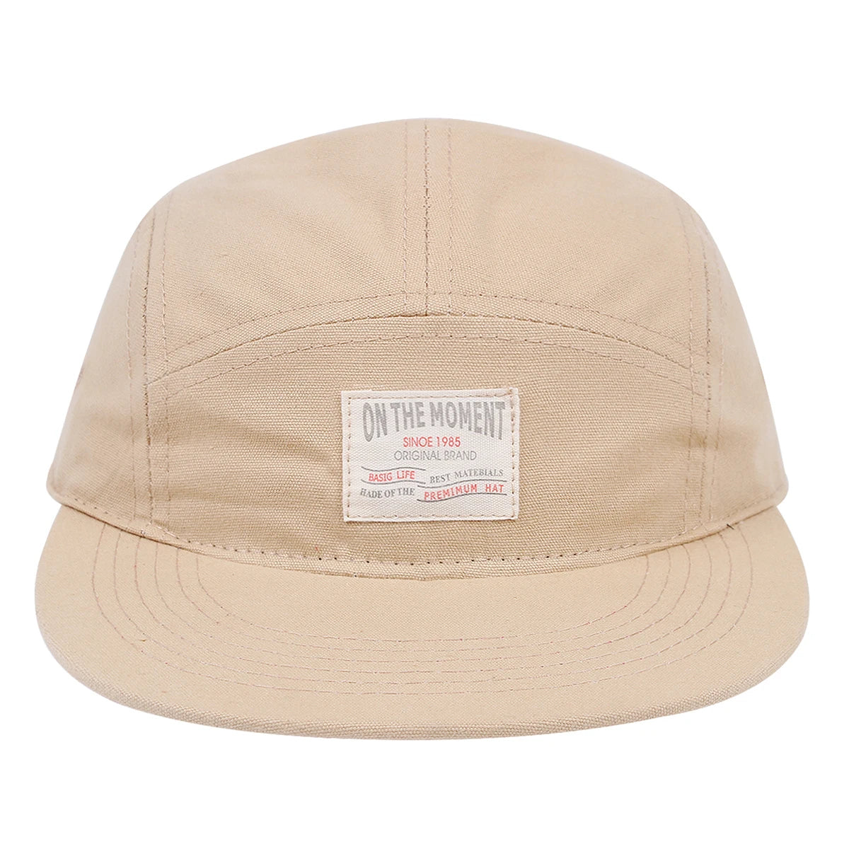 New ON THE MOMENT Cotton 5 Panel Baseball Cap Snapback Caps