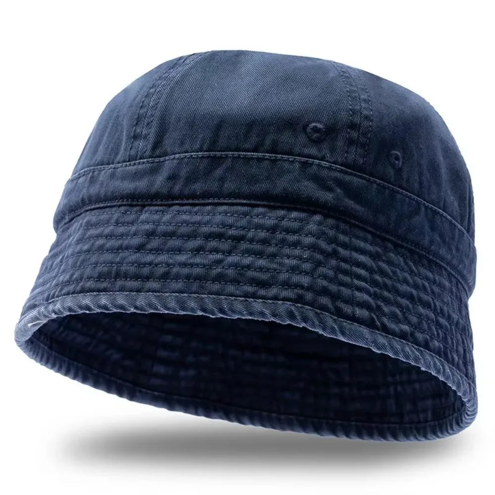 Bucket Hat Japanese Style Short-brim Fisherman Cap Big Head Circumference