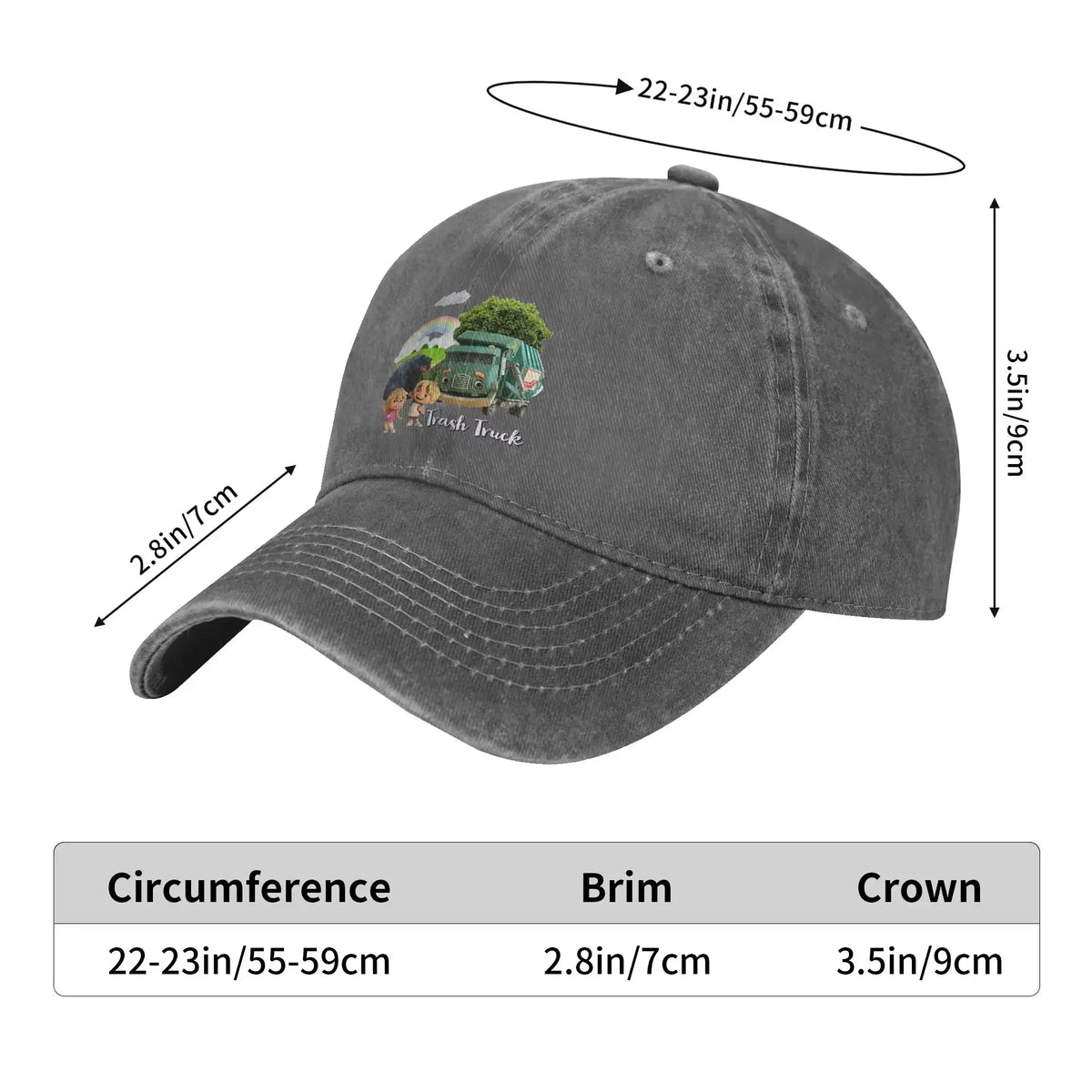 Trash Truck Animation Trash Truck Netflix Denim Cap Casual Baseball Caps