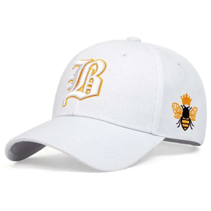Unisex Gothic Letter Side Bee Embroidery Baseball Caps