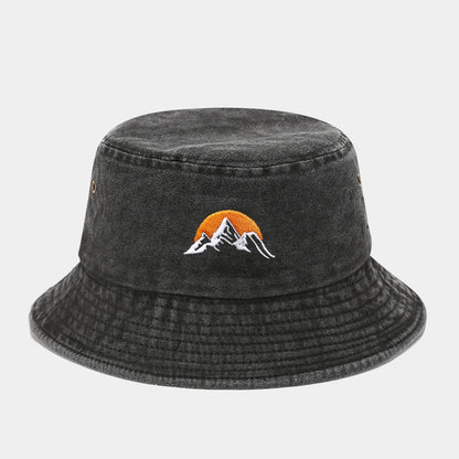 “Sunrise” Fashionable Embroidered Bucket Hat Fisherman Hat And Sun Hat