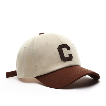Unisex Cotton Baseball Cap For Women And Men Casual Fashion Letter C