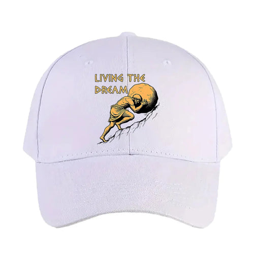 Living The Dream Sisyphus Greek Mythology Meme Baseball Cap Woman Man Adult Summer Adjustable with Curved Brim duckbill cap