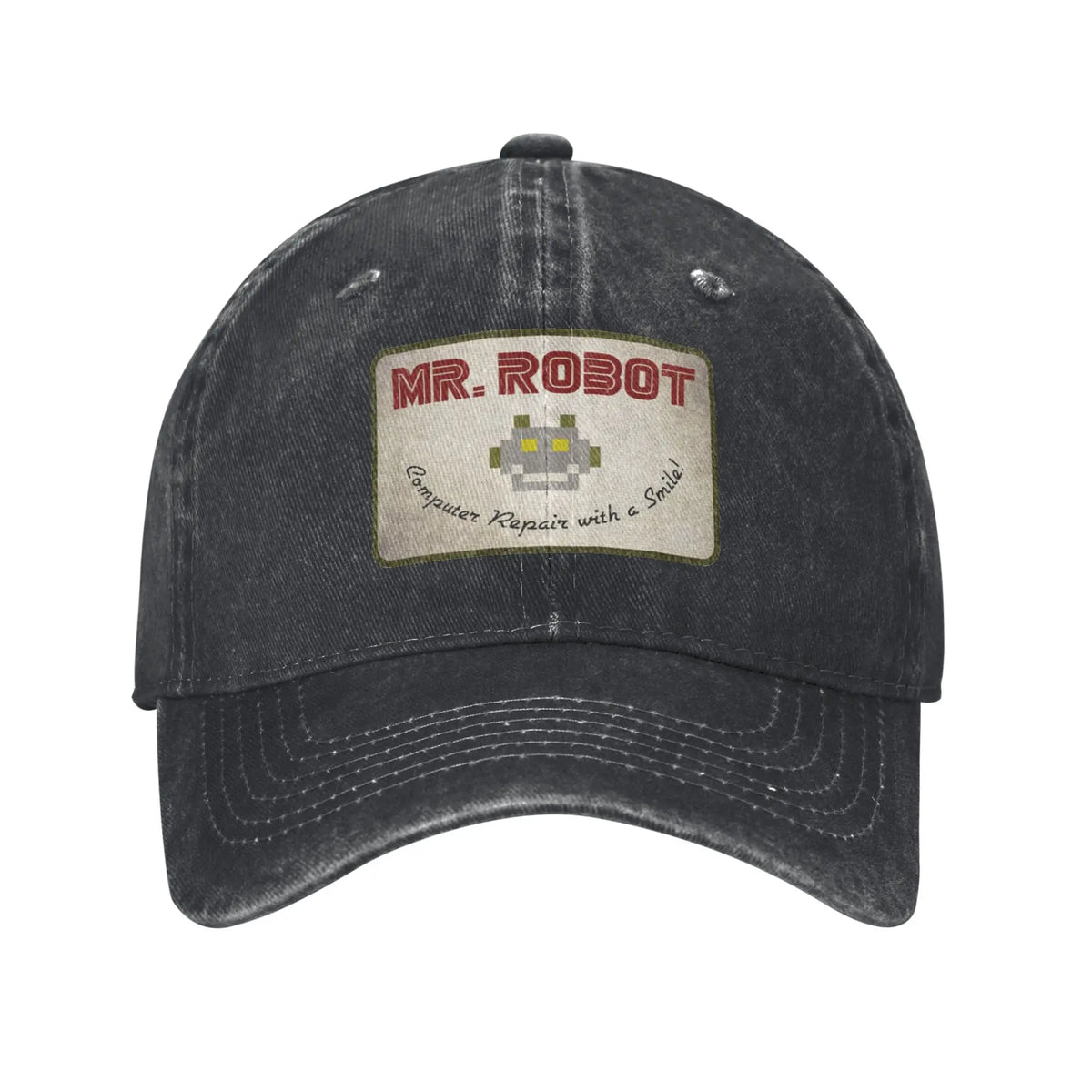 10 Styles Computer with Sourires Anime Funny Mr Robot Retro Cowboy Washed Baseball Caps