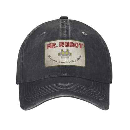 10 Styles Computer with Sourires Anime Funny Mr Robot Retro Cowboy Washed Baseball Caps