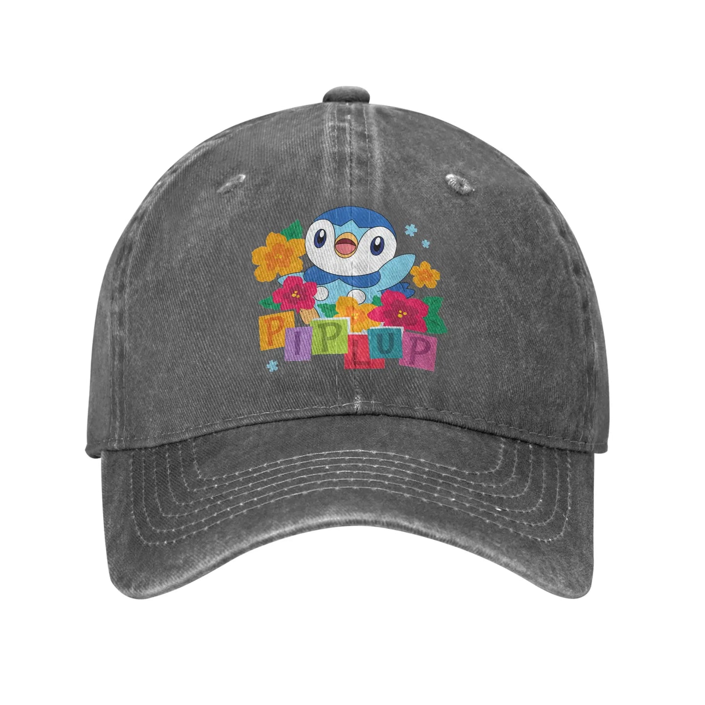Pokemon Piplup Cutie Girls Tie Dye Crop Casual Baseball Cap