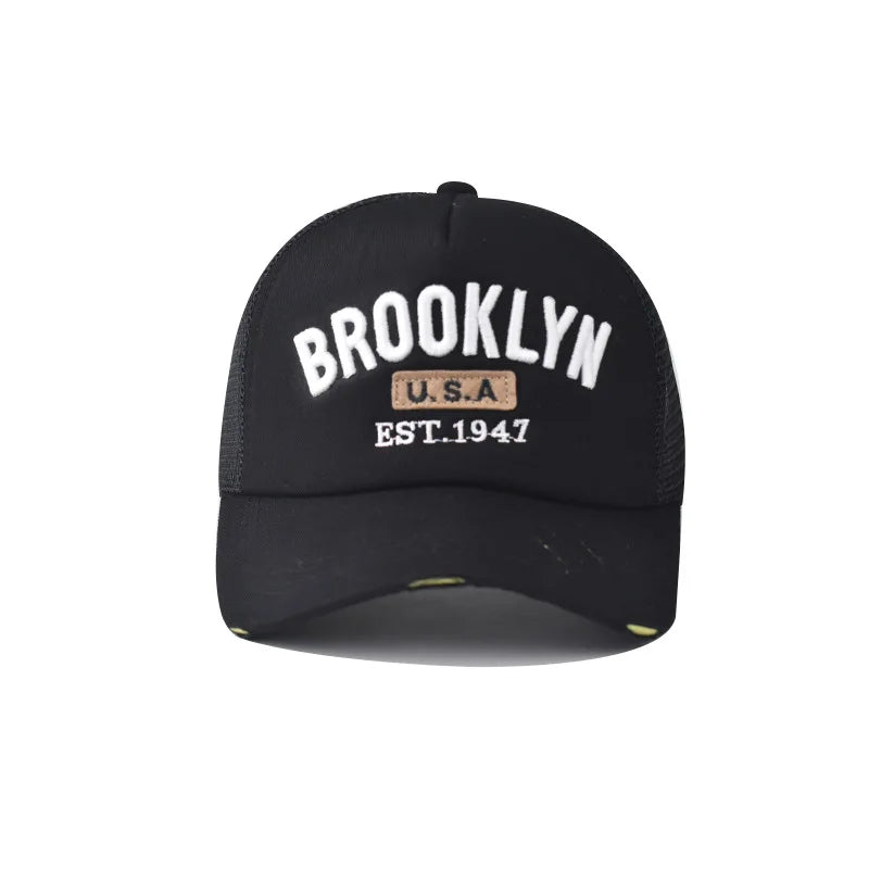 BROOKLYN USA 3D Embroidery Shade Spring Autumn Cap Baseball Cap