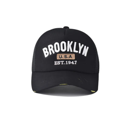 BROOKLYN USA 3D Embroidery Shade Spring Autumn Cap Baseball Cap