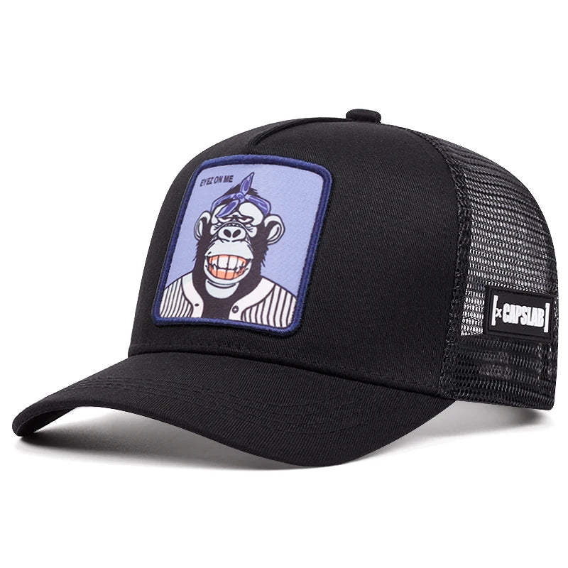 Eyez On Me Grinning Monkey Cartoon Baseball Cap