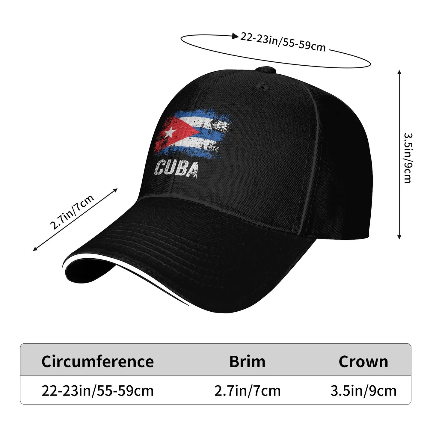 Summer Cuban Vintage Cuba Flag Baseball Cap