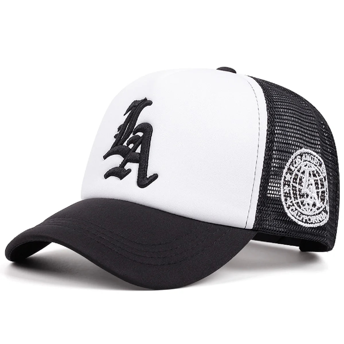 LA Side Embroidered Breathable Mesh Hat Men's Hip Hop Hat Baseball Hat