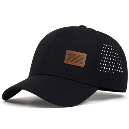 Unisex American Flag Label Baseball Net Caps