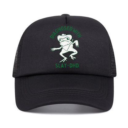 Diagnosed With Slay-dhd Baseball Cap Fashion Frog Graphic