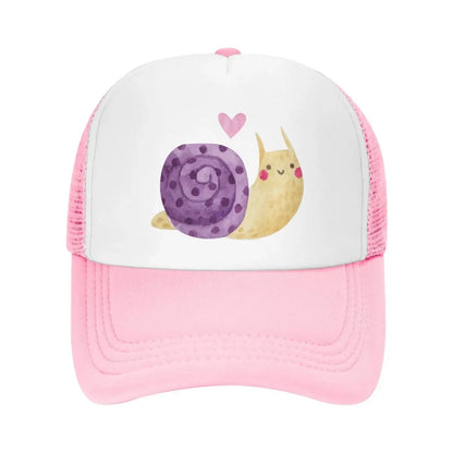 New Mesh Dad Hat Adjustable Washed Snail Watercolor Baseball Cap