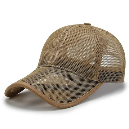 Summer Men Hat Openwork Brim Breathable Baseball Cap