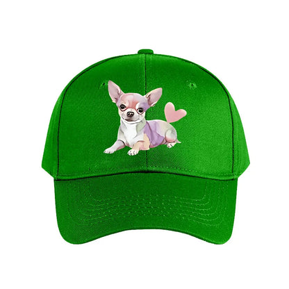 Colorful Chihuahua Heart Tail Baseball Cap