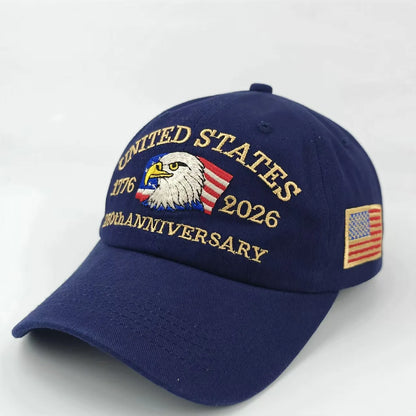 250th Anniversary Hat USA Patriotic Baseball Caps Eagle Embroidered Baseball Hats