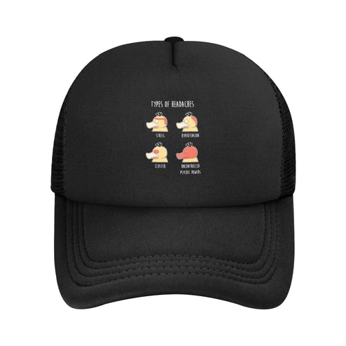 Pokemon Types of Headaches Psyduck Funny Anime Meme Mesh Baseball Caps