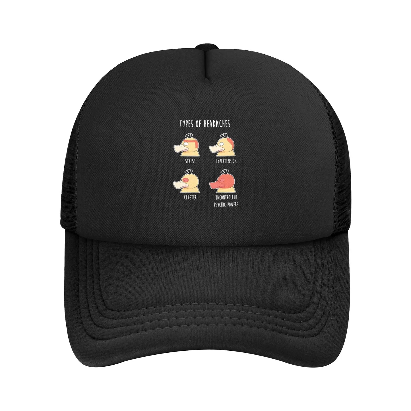 Pokemon Psyduck Pattern Trucker Hats Hip-Hop Mesh Baseball Caps