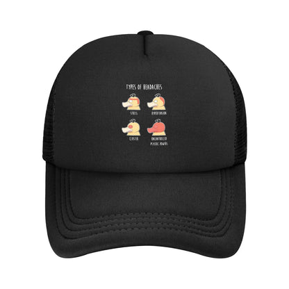 Pokemon Psyduck Pattern Trucker Hats Hip-Hop Mesh Baseball Caps