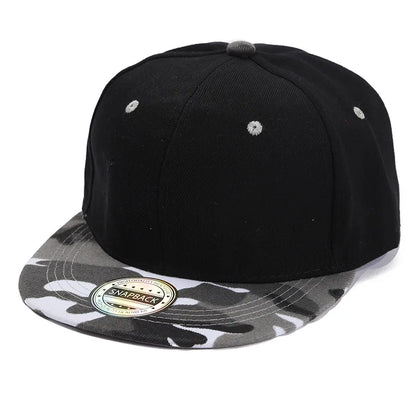 Color-Blocked Flat-Brim Baseball Cap Versatile Sunshade and Sun Protection Hat Hip-Hop Hat Snapback Caps