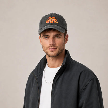 Good Vibes Rabbit Graphic Baseball Cap
