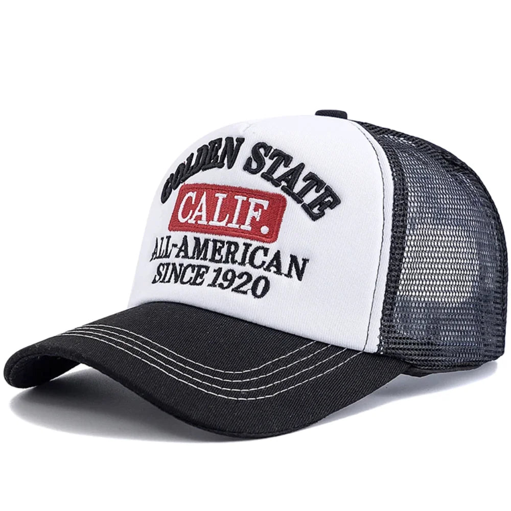 Golden State California Embroidered Mesh Baseball Cap