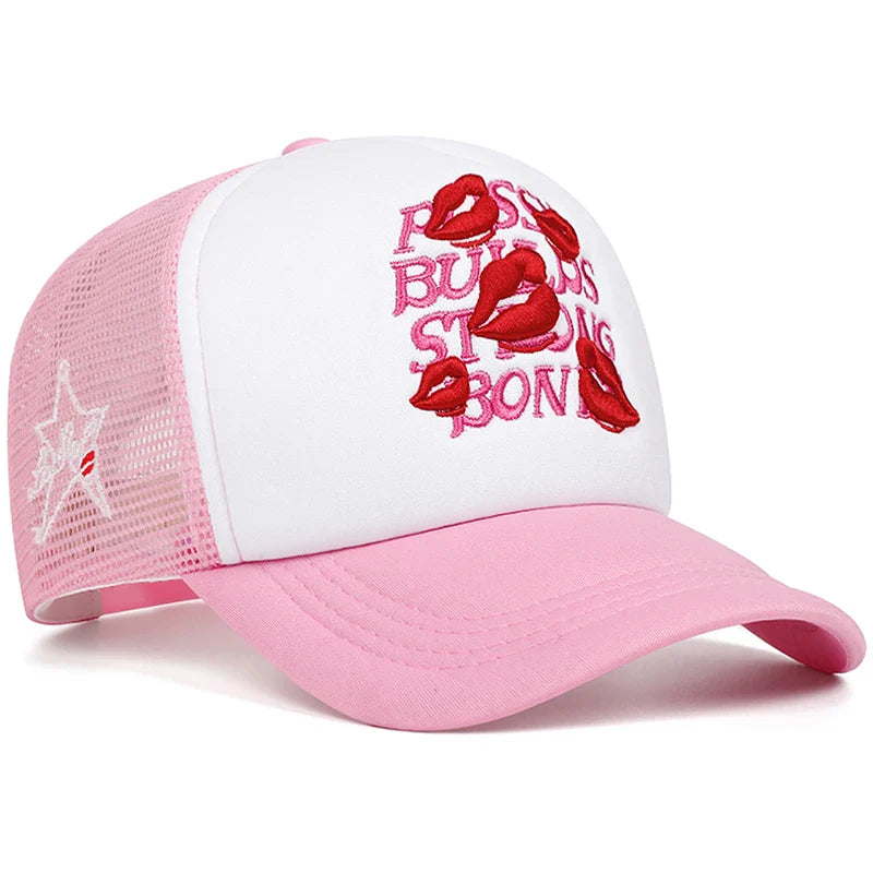 Trend New Cotton Mesh Hat Lipprint Men's Hip Hop Hat