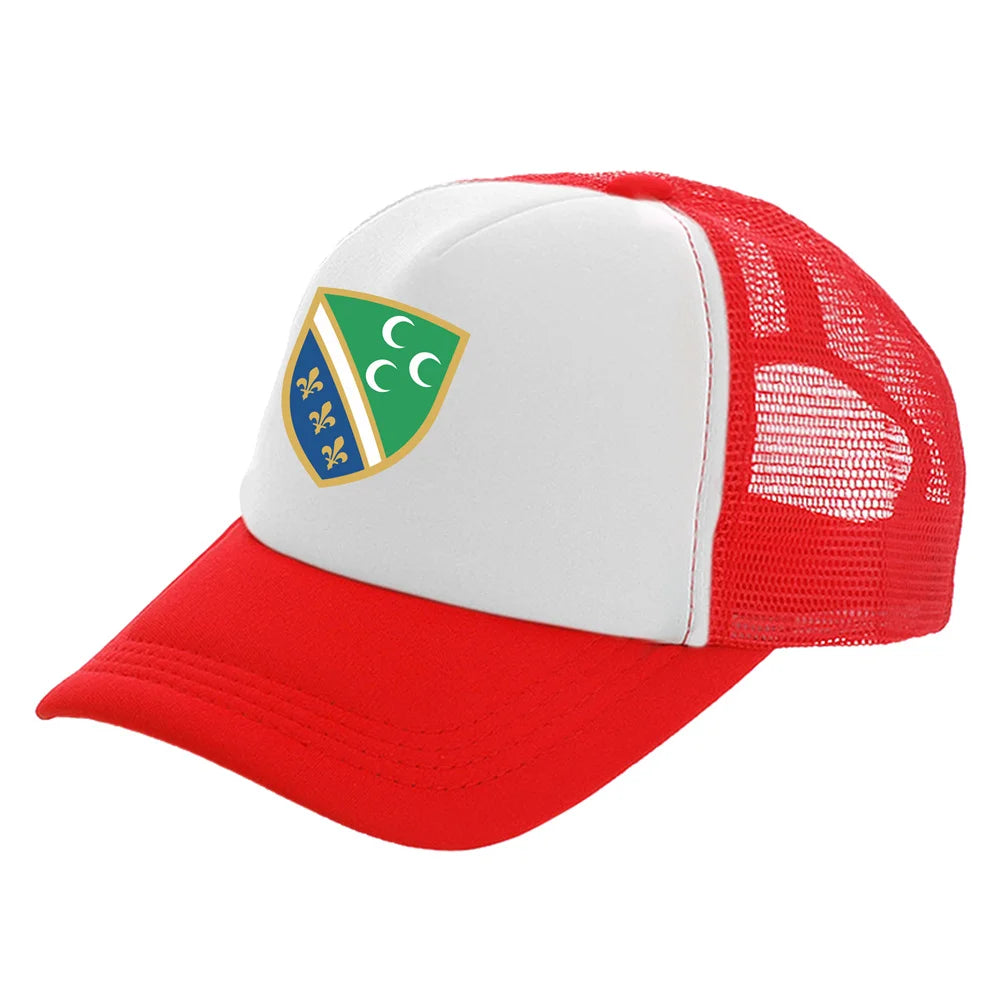 Bosniak National Flag in Sandzak Men Cool Bosnia Baseball Caps