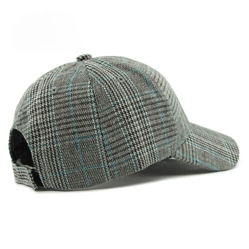 Hat Men's Spring Summer Outdoor Sunscreen Visor Classic Checkered Baseball Cap