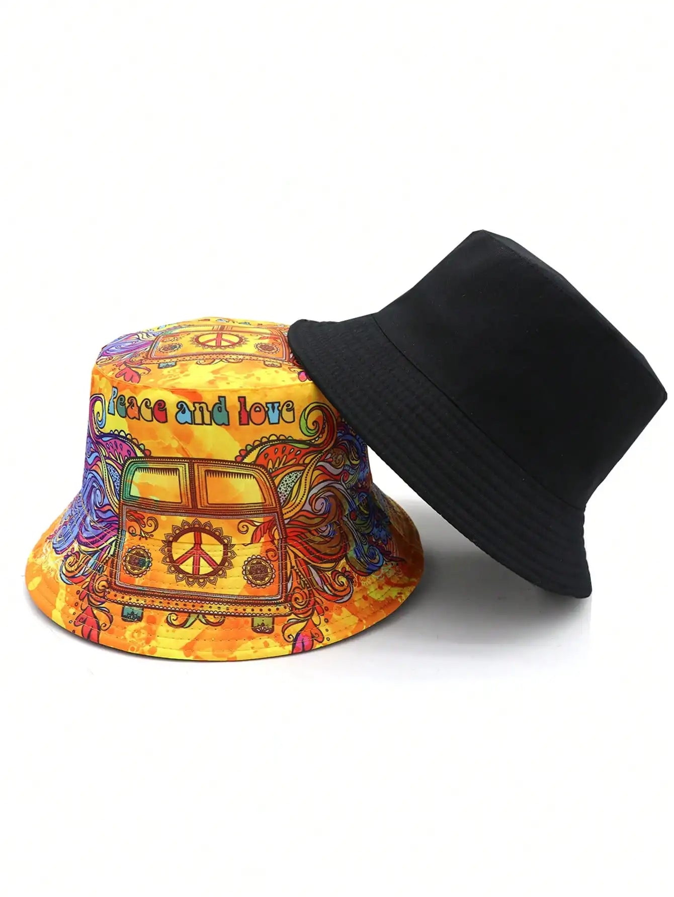 Casual Summer "Peace Love" Print Vacation Bucket Hat