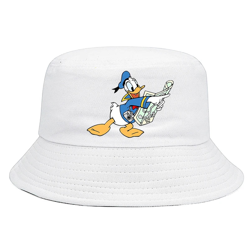 Donald Duck Bucket Hat Daily Hip Hop Amusing Cartoon Vintage Stylish Fisherman Cap