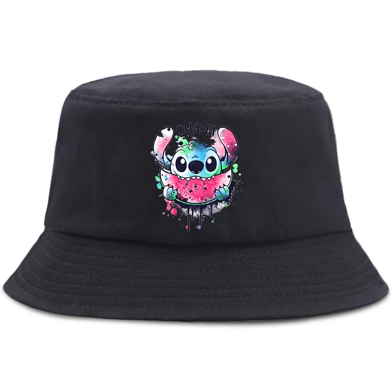 Lilo Stitch Cotton Foldable Bucket Hat Women Hat Boys Girls Fishing Hunting Cap